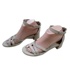 Eileen Fisher Noni Khaki Tumbled Leather Sandal Women's Size 7 Used Condition